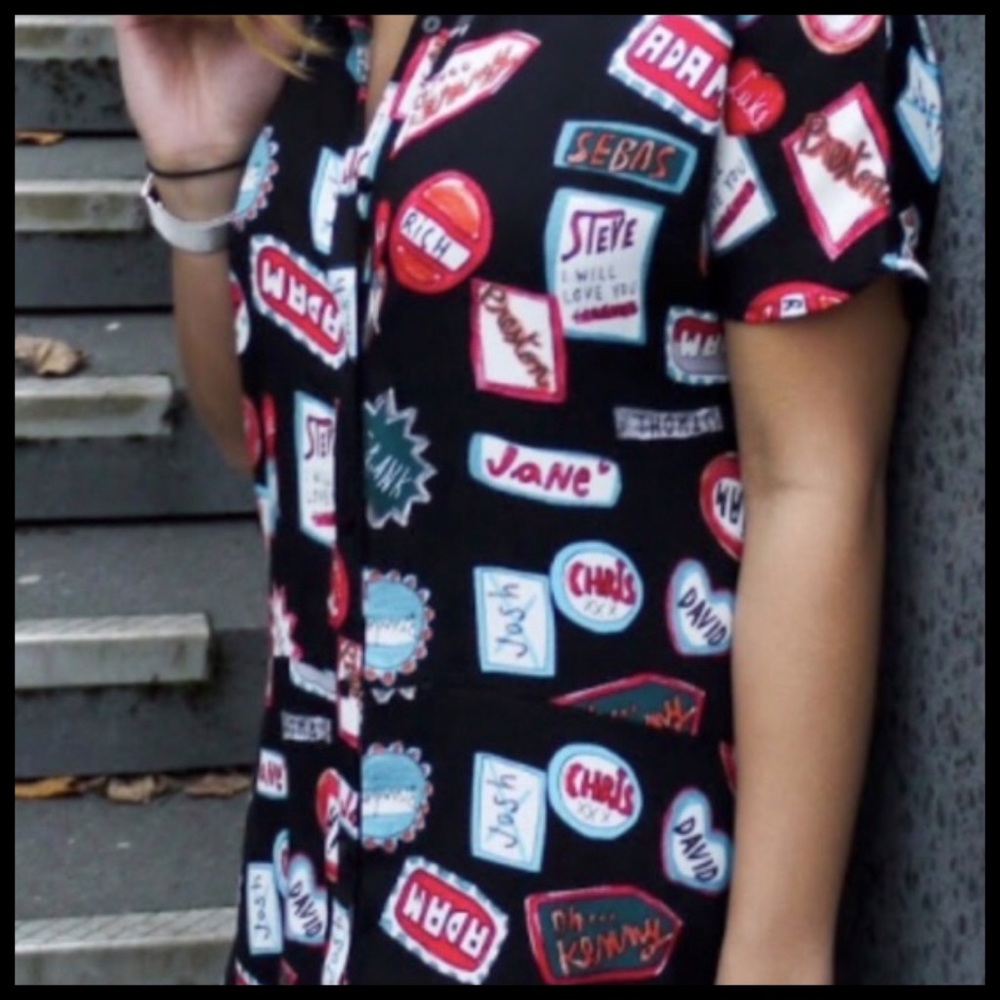 ❤️ {Zara} Valentine Boys Names Shirt Dress - Picture 3 of 6